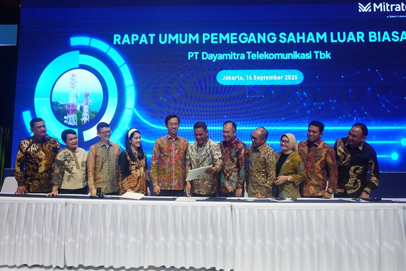 Manajemen MTEL ketika menggelar RUPSLB. Mitratel (MTEL) Dapat Restu Buyback Saham Rp1T