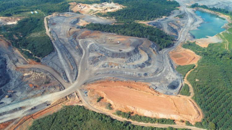Area pertambangan milik Hillcon tampak dari udara. FOTO - ISTIMEWA Harga Spesial, Pengendali HILL Kembali Jual 35 Juta Lembar