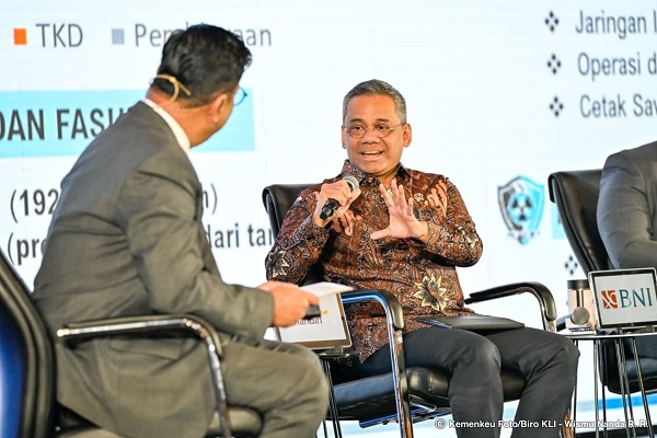 Wakil Menteri Keuangan (Wamenkeu) Suahasil Nazara ketika berbicara pada diskusi “1 Tahun Pemerintahan Prabowo–Gibran” di Jakarta, Rabu (16/10). Pemerintah Alokasikan Rp400 Triliun untuk Pembangunan Infrastruktur