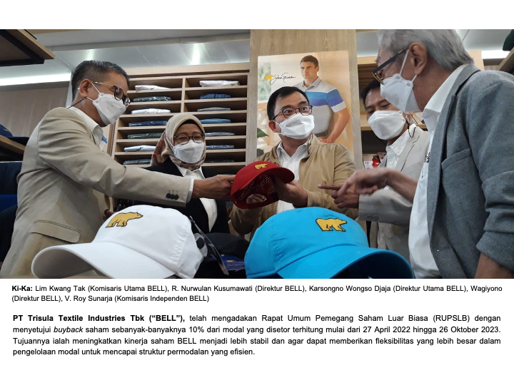 Bagi Dividen, Trisula Textile (BELL) Bersiap Buyback 725 Juta Lembar