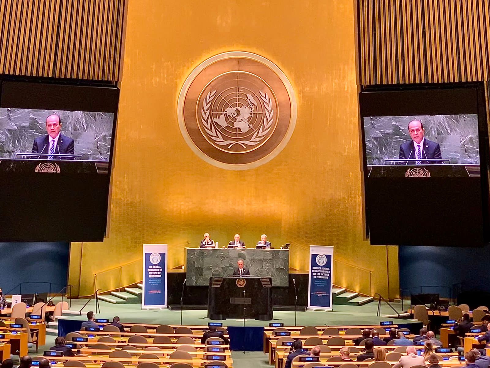 Kepala BNPT Komjen Boy Rafli Amar saat memimpin delegasi Indonesia pada The First United Nations Global Congress of Victims of Terrorism di Markas Besar PBB New York pada 8-9 September 2022. Di Forum PBB, Kepala BNPT Tegaskan Negara Hadir Lindungi Hak Korban Terorisme