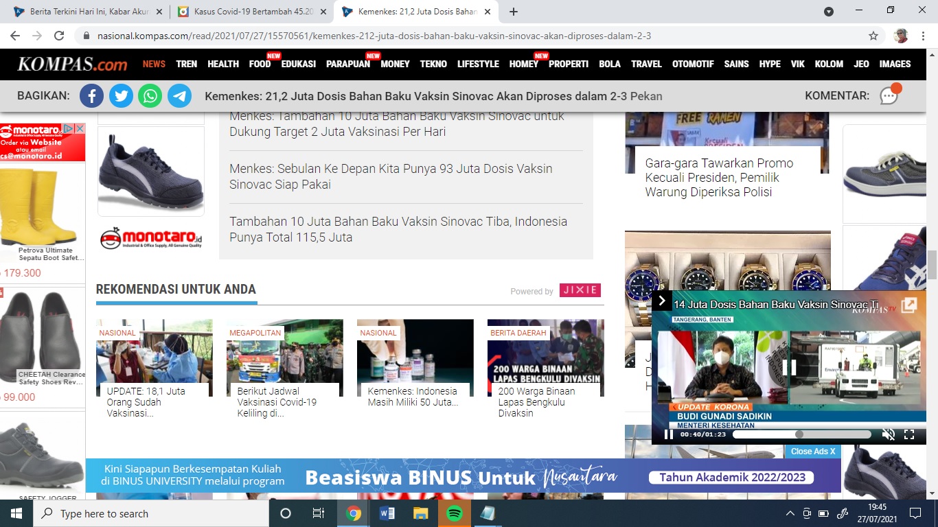 Perhatian! Sudah Booster Tetap Bisa Terpapar Covid-19, Simaklah Pengalaman Menkes