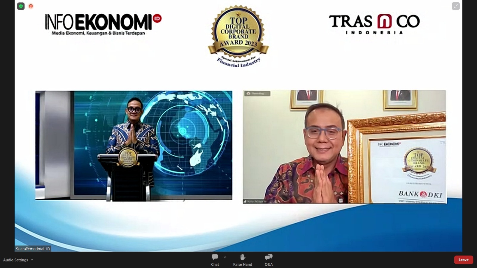 Bank DKI Raih TOP Digital Corporate Brand Award 2023 Kategori Konvensional dan Syariah