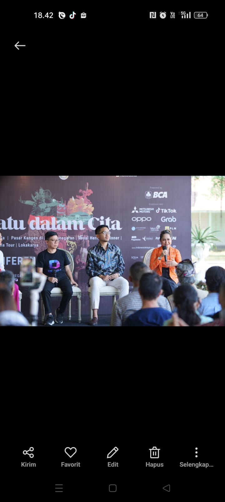 Dukungan di Satu dalam Cita, Komitmen Pelestarian Kebudayaan Nusantara Melalui Bakti BCA