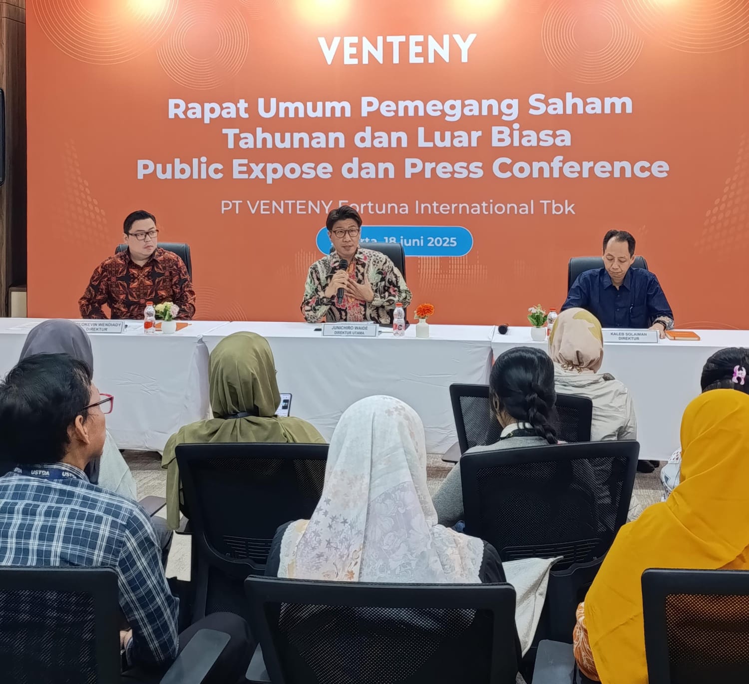 PT VENTENY Fortuna International Tbk. (VTNY) hari ini, Rabu (18/6/2025) menggelar Rapat Umum Pemegang Saham Tahunan (RUPST), Rapat Umum Pemegang Saham Luar Biasa (RUPSLB), dan Public Expose 2025. Dok. Ist. Setujui Agenda RUPS, VENTENY Catat Kinerja Positif Sepanjang 2024
