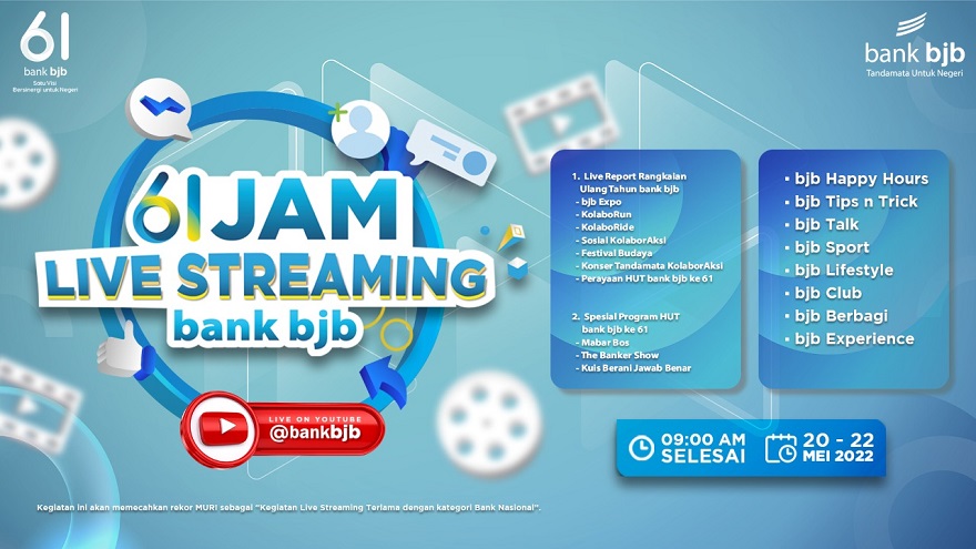 Live Streaming 61 Jam Non Stop, Bank BJB (BJBR) Siap Pecahkan Rekor MURI