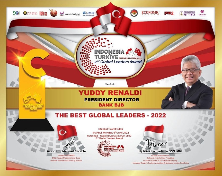 Bank BJB Raih Penghargaan Indonesia-Turkiye Global Leaders Business Forum & Award II 2022