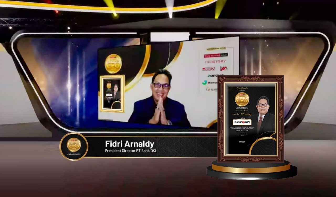 Dirut Bank DKI Fidri Arnaldy Terima Penghargaan Sebagai Indonesia Most Acclaimed CEO 2022