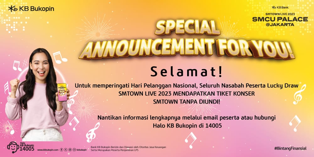 Rayakan HPN, Tiket Konser K-Pop SMTOWN LIVE 2023 dari Bank KB Bukopin Untuk Nasabah