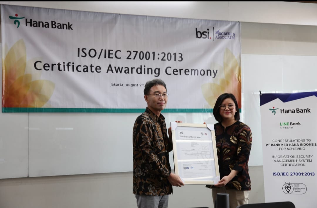 Tingkatkan Standar Keamanan Sistem Informasi Bank Hana Raih Sertifikasi ISO/IEC 27001:2013